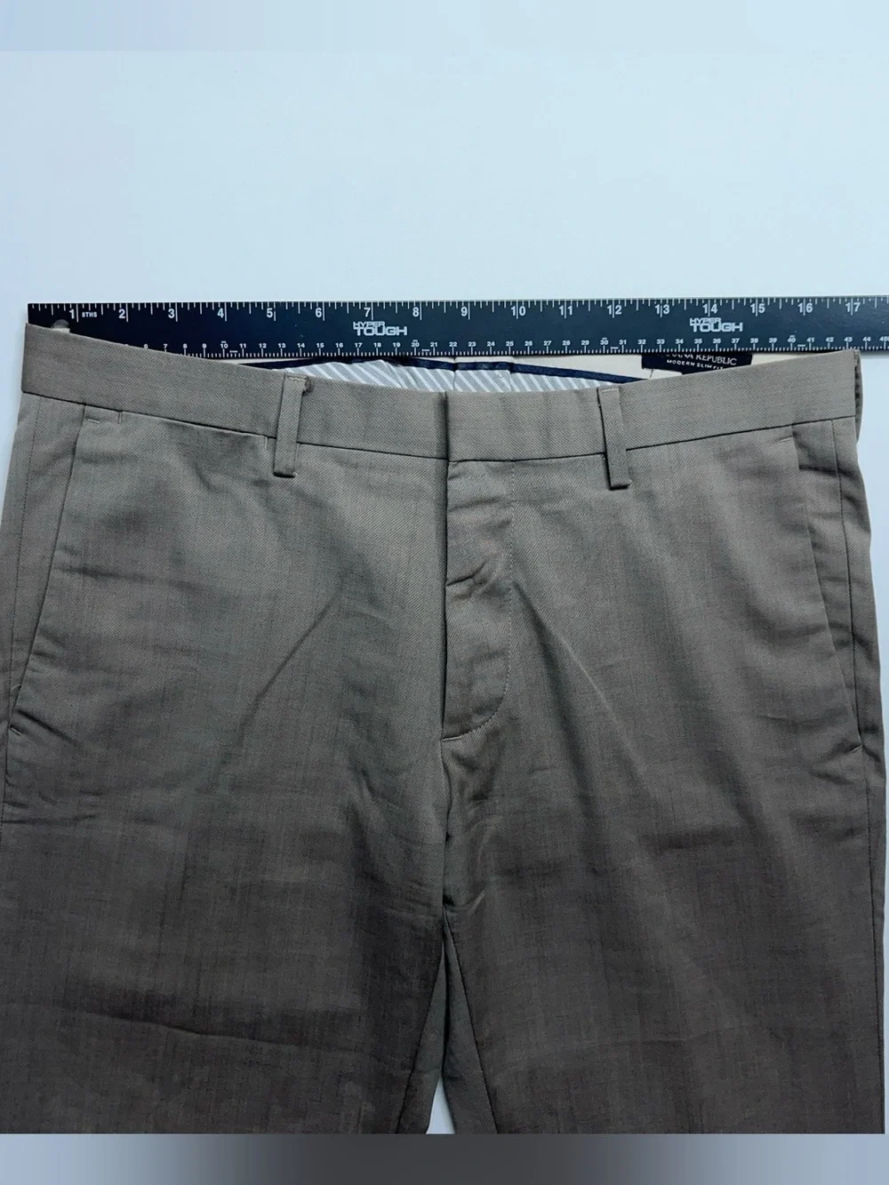 Banana Republic Wool Dress Pants Mens Size 34x30 Taupe Novelty Flat Front.  READ